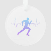 Man dat Runners Silhouette Gradient in werking ste Ornament (achterkant)