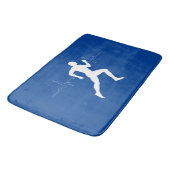 Man dat Runners Silhouette op Blauwe Achtergrond i Badmat (Gekanteld)