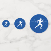 Man dat Runners Silhouette op Blauwe Achtergrond i Confetti (Achterkanten)