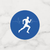 Man dat Runners Silhouette op Blauwe Achtergrond i Confetti (Kleine voorkant)