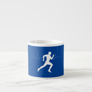 Man dat Runners Silhouette op Blauwe Achtergrond i Espresso Kop