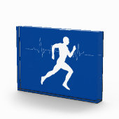 Man dat Runners Silhouette op Blauwe Achtergrond i Fotoblokken (Rechts)