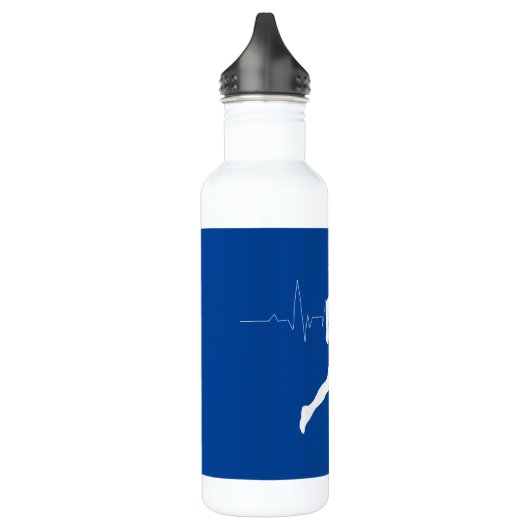 Man dat Runners Silhouette op Blauwe Achtergrond i Waterfles (Links)