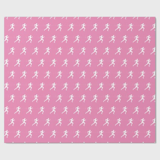 Man dat Runners Silhouette op Roze Achtergrond in  Cadeaupapier (Vlak)