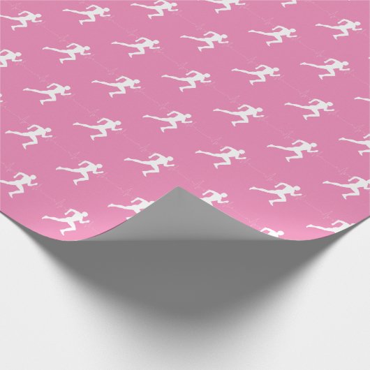 Man dat Runners Silhouette op Roze Achtergrond in  Cadeaupapier (Hoek)