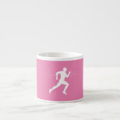 Man dat Runners Silhouette op Roze Achtergrond in  Espresso Kop (Voorkant)