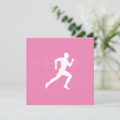 Man dat Runners Silhouette op Roze Achtergrond in  Kaart (Staand voorkant)