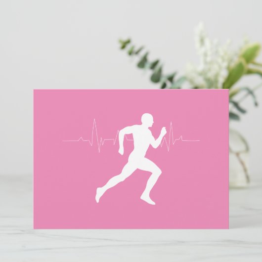 Man dat Runners Silhouette op Roze Achtergrond in Kaart (Staand voorkant)