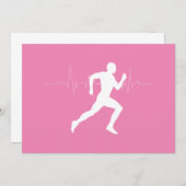 Man dat Runners Silhouette op Roze Achtergrond in Kaart (Voorkant / Achterkant)