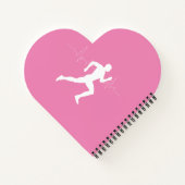 Man dat Runners Silhouette op Roze Achtergrond in Notitieboek (Achterkant)