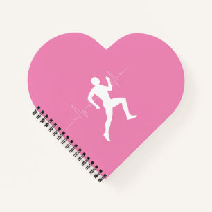 Man dat Runners Silhouette op Roze Achtergrond in Notitieboek
