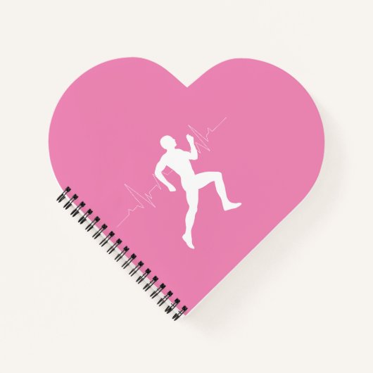 Man dat Runners Silhouette op Roze Achtergrond in Notitieboek (Voorkant)