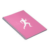 Man dat Runners Silhouette op Roze Achtergrond in Notitieboek (Rechterzijde)