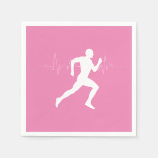 Man dat Runners Silhouette op Roze Achtergrond in  Servet