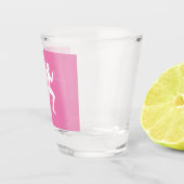 Man dat Runners Silhouette op Roze Achtergrond in  Shot Glas (Rechts)