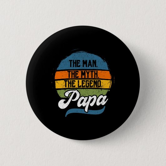 Man De mythe De legende Papa Vaderdag Ronde Button 5,7 Cm (Voorkant)