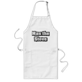 MAN DE OPSLAGDADEN IN DE KITCHEN APRON LANG SCHORT