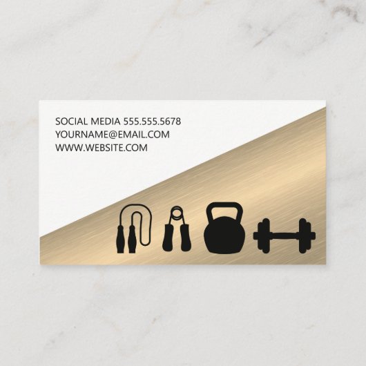 Man Deadlifting gewichten | Geschiktheid Visitekaartje (Achterkant)