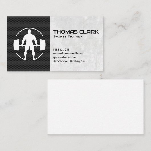 Man Deadlifting Heavy Weights Visitekaartje (Voorkant / Achterkant)