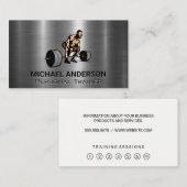 Man-deadtilgewicht | Metalen achtergrond Klantenkaartje (Voorkant / Achterkant)