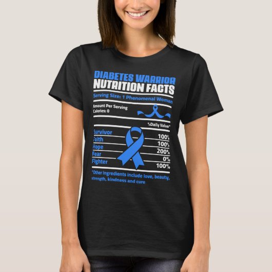 Man Diabetes Warrior Rition Feiten Diabetici T-shirt (Voorkant)