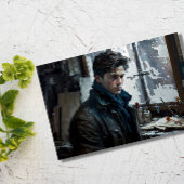 man dichter mooi portret winterstoutmoedige kunst briefkaart