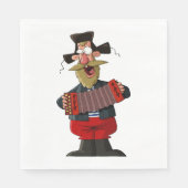 Man die accordeon speelt servet (Voorkant)