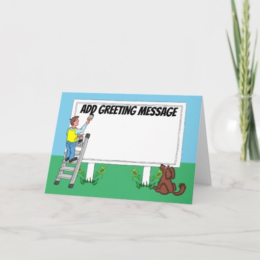 Man die billboard teken Card Kaart (Voorkant)