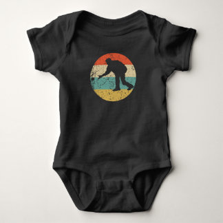 Man die Bocce-speelt Silhouette Retro Bocce-bal Romper