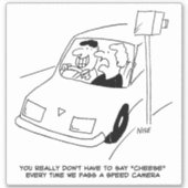 Man die de Cartoon van de Camera van het verleden  Sticker (Voorkant)