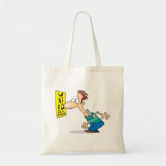 Man die een Canvas tas van de ooggrafiek leest (Voorkant)