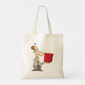 Man die een doos bekijkt tote bag (Achterkant)