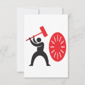 Man die een Gong-uitnodiging afspeelt Kaart (Voorkant)