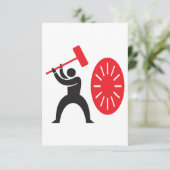 Man die een Gong-uitnodiging afspeelt Kaart (Staand voorkant)