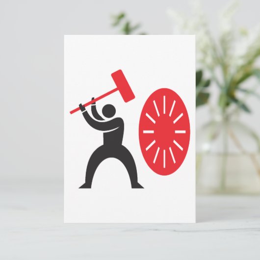 Man die een Gong-uitnodiging afspeelt Kaart (Staand voorkant)