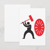 Man die een Gong-uitnodiging afspeelt Kaart (Voorkant / Achterkant)