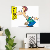 Man die een oogdiagram leest poster (Thuiskantoor)