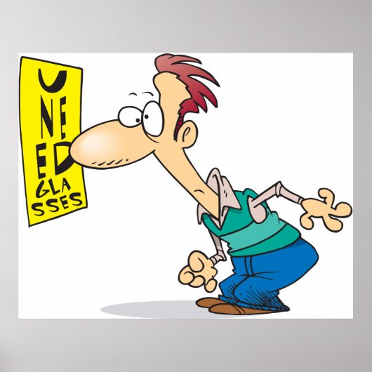 Man die een oogdiagram leest poster (Voorkant)