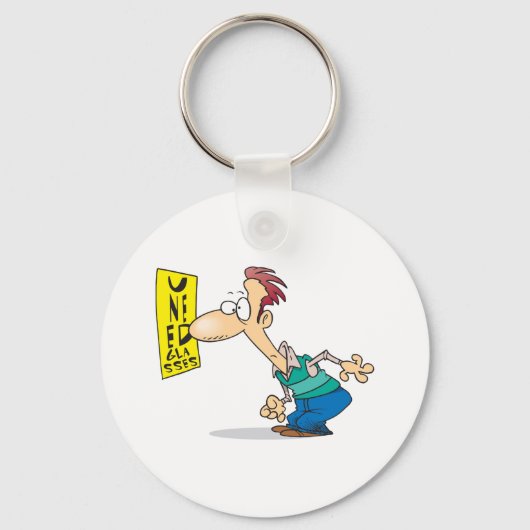 Man die een oogdiagram leest sleutelhanger (Achterkant)