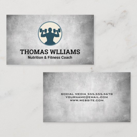 Man die gewichten heft visitekaartje (Voorkant / Achterkant)