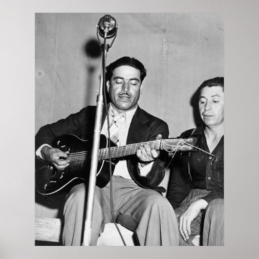 Man die gitaar speelt poster (Voorkant)