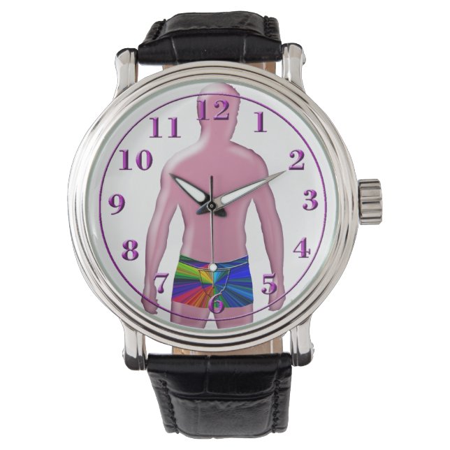 Man die horloge poseert (Voorkant)