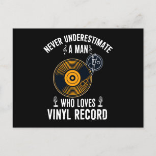 Man die houdt van Vinyl Record Funny Music Lover Briefkaart