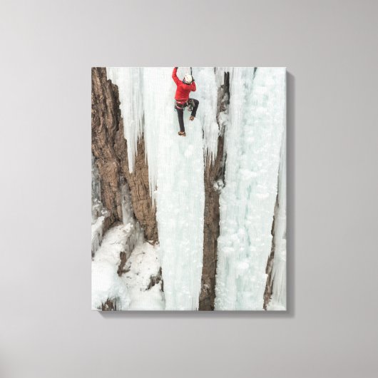Man die ijs beklimt, Colorado Canvas Afdruk (Voorkant)