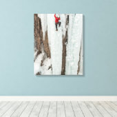 Man die ijs beklimt, Colorado Canvas Afdruk (Insitu (Houten vloer))