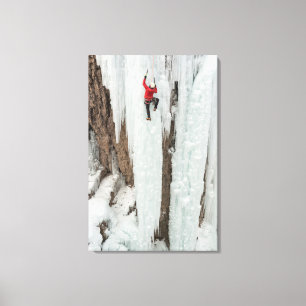 Man die ijs beklimt, Colorado Canvas Afdruk