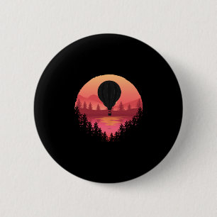 Man die met een luchtballon vliegt_ coole prestati ronde button 5,7 cm