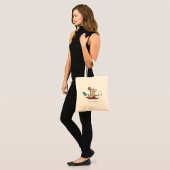 Man die met koffie loopt te rennen tote bag