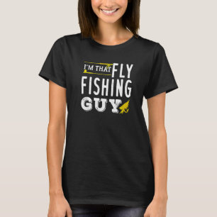 Man die met vliegvissen vist t-shirt
