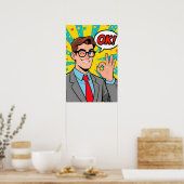 Man die OK zegt Pop Art Poster (Keuken)